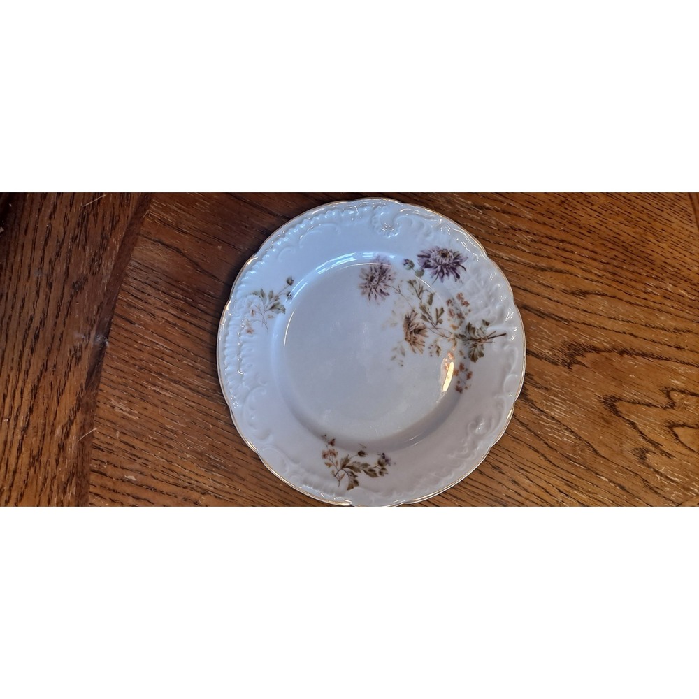 ANTIQUE Carl Tielsch Luncheon‎ Plate w Painted Flowers